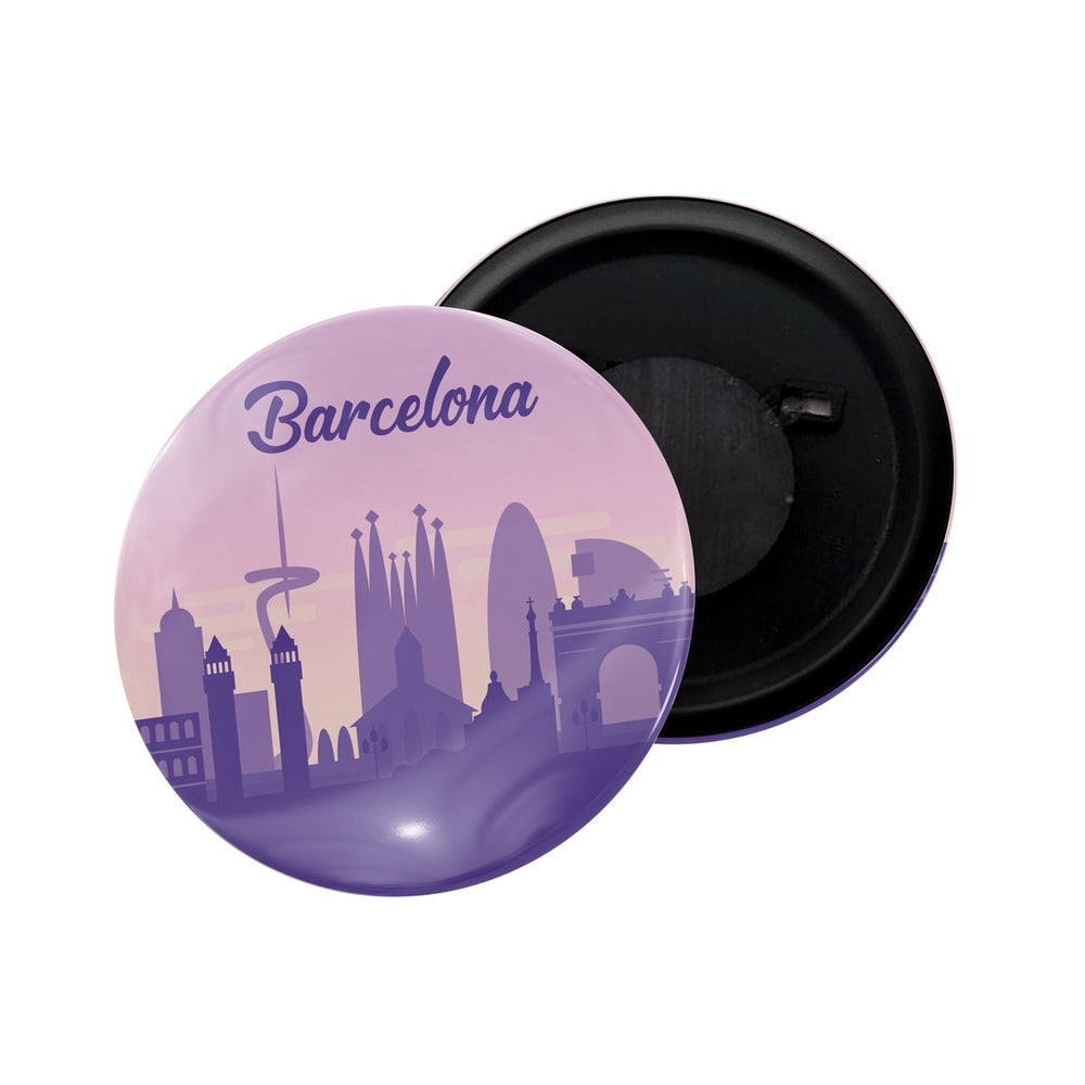 dhcrafts Fridge Magnet Multicolor Spain Barcelona Glossy Finish Design Pack of 1 (58mm)